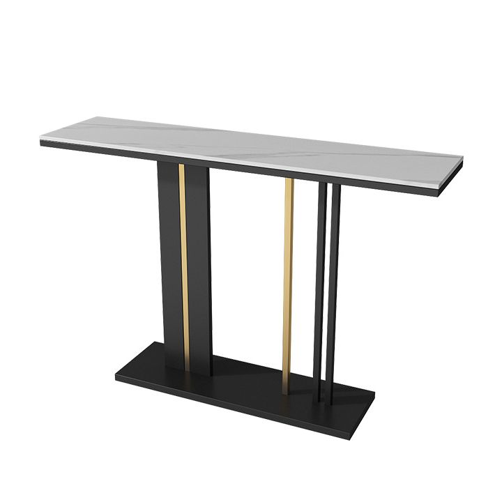 Modern Rectangle Console Table 31.5" Tall Stone Accent Table for Hall