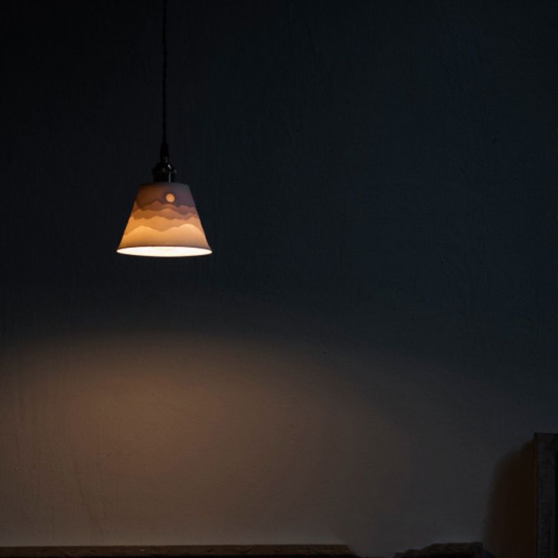 Modern Metal Wall Sconce Cone Shape Wall Lamps with Ceramic Shade