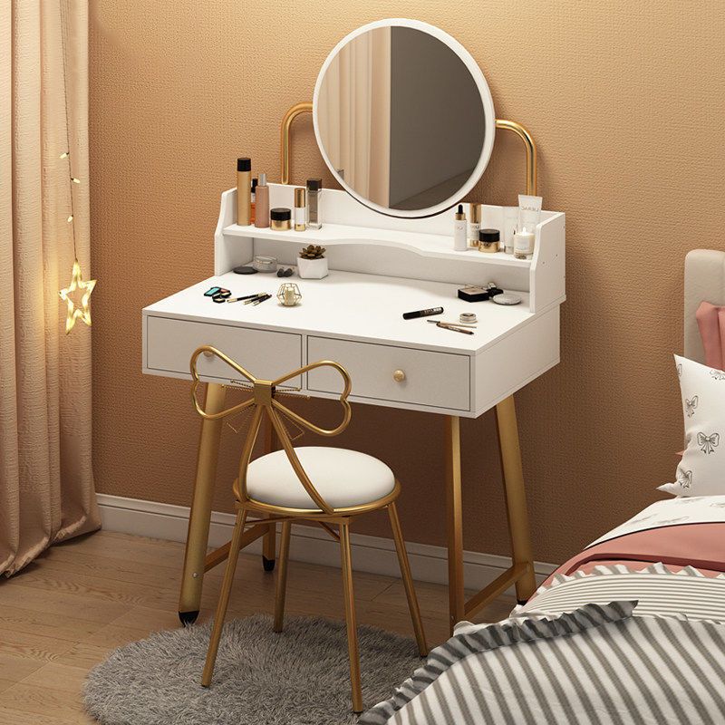 Scandinavian Wooden Dressing Table Mirror Make-up Vanity with Drawers