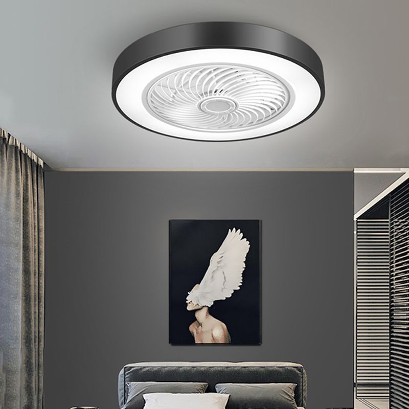 Geometric Ceiling Fan Light Modern Metal 1-Light LED Ceiling Fan for Living Room