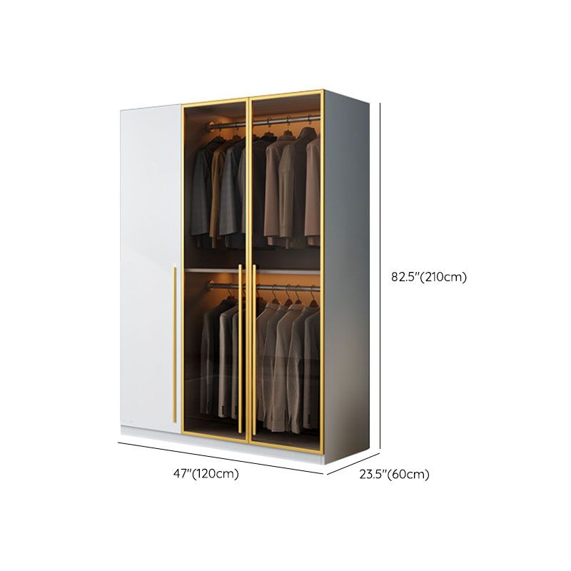 Bedroom Storage Cabinet with Brown Glass Doors Contemporary Hinged Door Cabinet