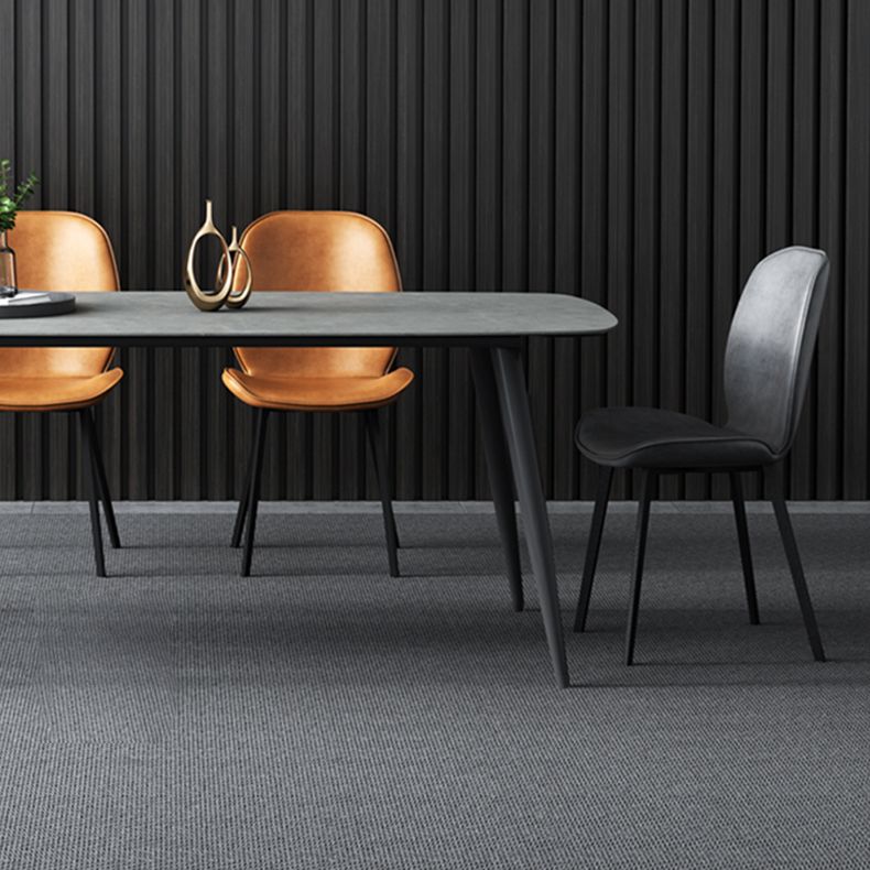 Modern 1/4/7 Pieces Dinette Set with Grey Sintered Stone Top Rectangle Dining Table Set