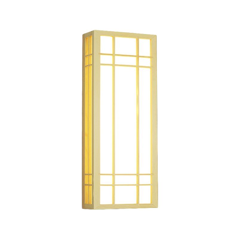 Wooden Wall Mount Light Modern Wall Sconce Lamp with Plastic Shade for Living Room