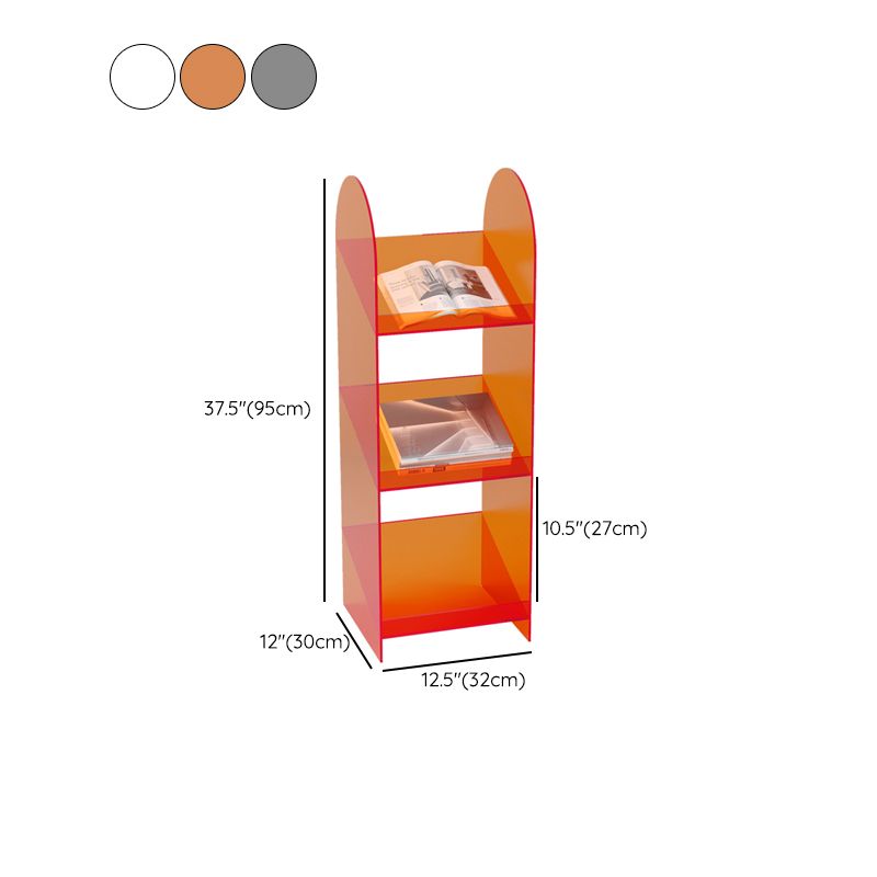 Modern Open Back Standard Bookshelf Acrylic Bookcase with Shelves