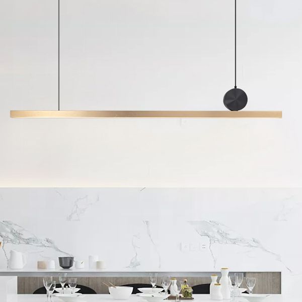 Modern Style Linear Hanging Pendant Light Metal 1- Light Pendant Light Fixture