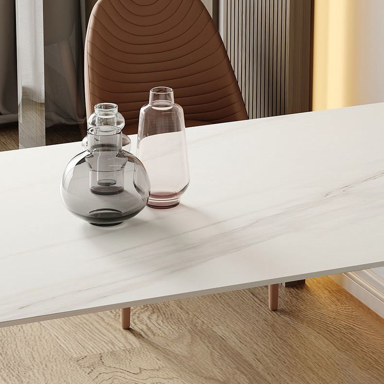 Modern Dining Table Sintered Stone Table with Metal Legs for Home Use