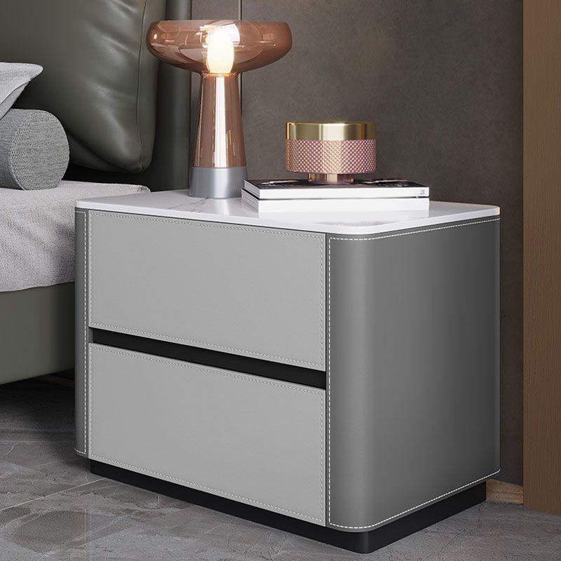 Contemporary Stone Chest Bedroom Vertical Storage Chest in Gray with Drawers
