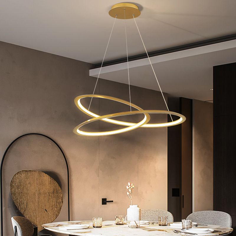 Silicone LED Pendant Light in Modern Artistic Style Aluminium Linear Chandelier for Interior Spaces