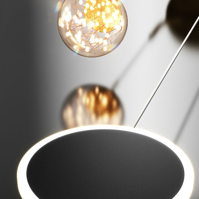 Kugelförmige Form des zeitgenössischen Stils Anhänger Lichter Metall 2 hängende Lampen