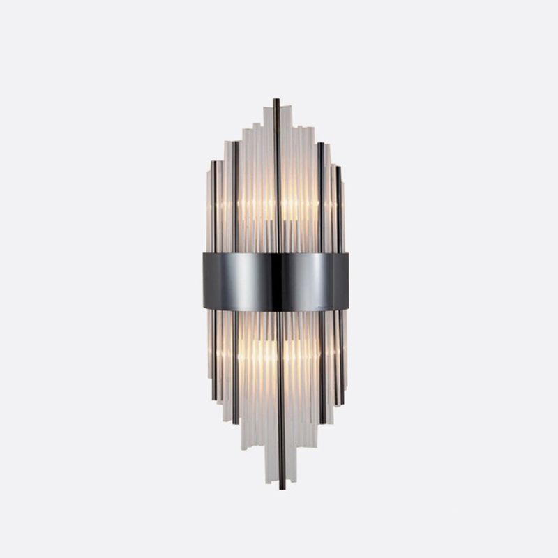 2-Bulb Postmodern Style Crystal Wall Mounted Lamp for Corridor Half Shade Wall Light Fixture