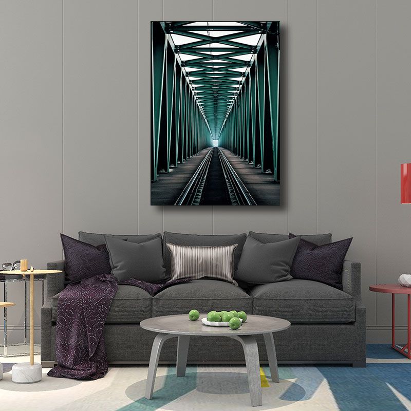 Mehrfarbiger Architektur-Leinwand-Kunstdruck, dekorativ, modern, für Flurgemälde