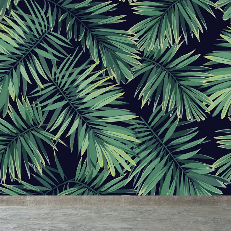 Leaves Pattern Mural Decal Tropical Decorative Kitchen Wall Covering, Made to Measure