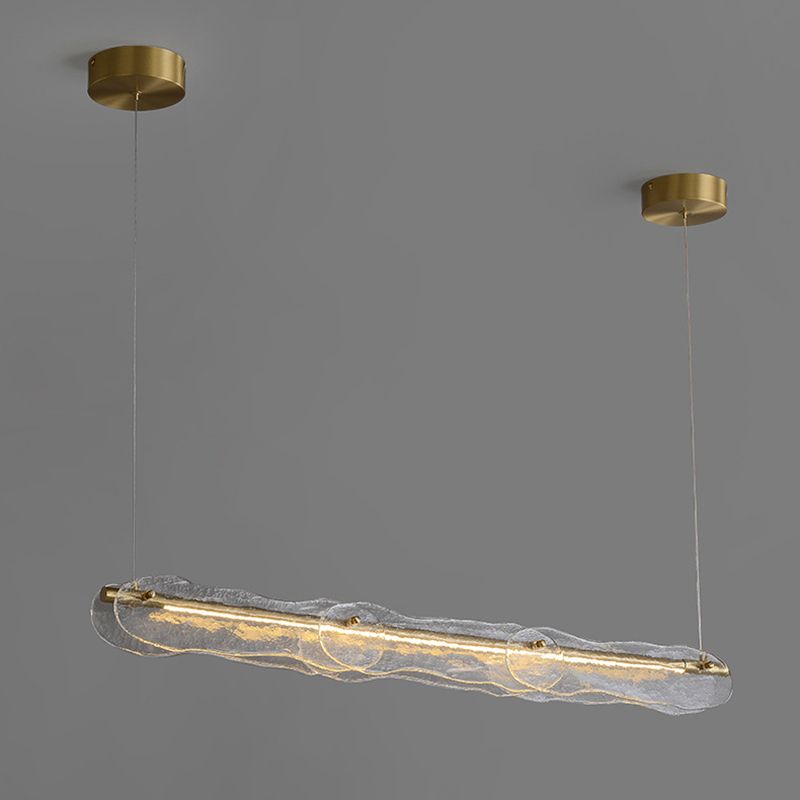 Luces colgantes de isla lineal accesorios de iluminación de lámparas de vidrio modernos para restaurante