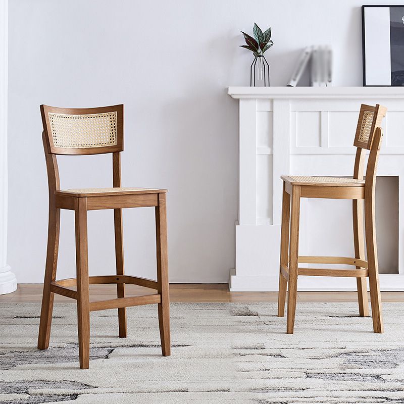 Contemporary Wood Kitchen Dining Room Stool Low Back Bar Armless Stool