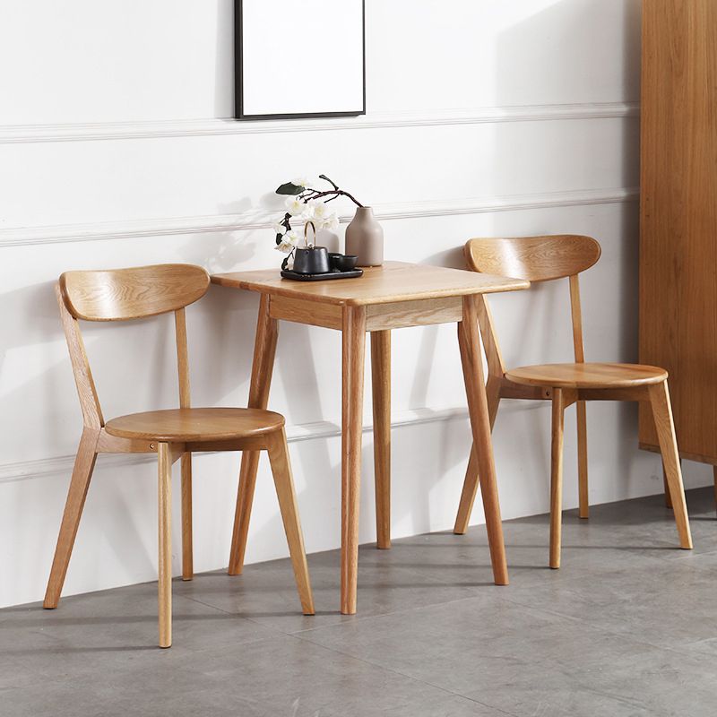 Contemporary Dining Armless Chair Matte Finish Solid Wood Open Back Chair
