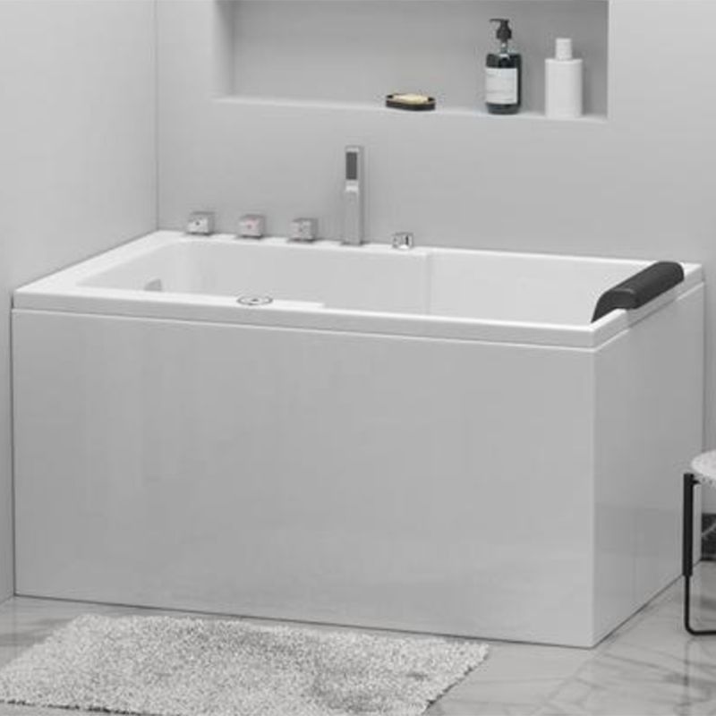 Modern Acrylic Rectangular Tub 29.53-inch Wide Soaking Bathtub