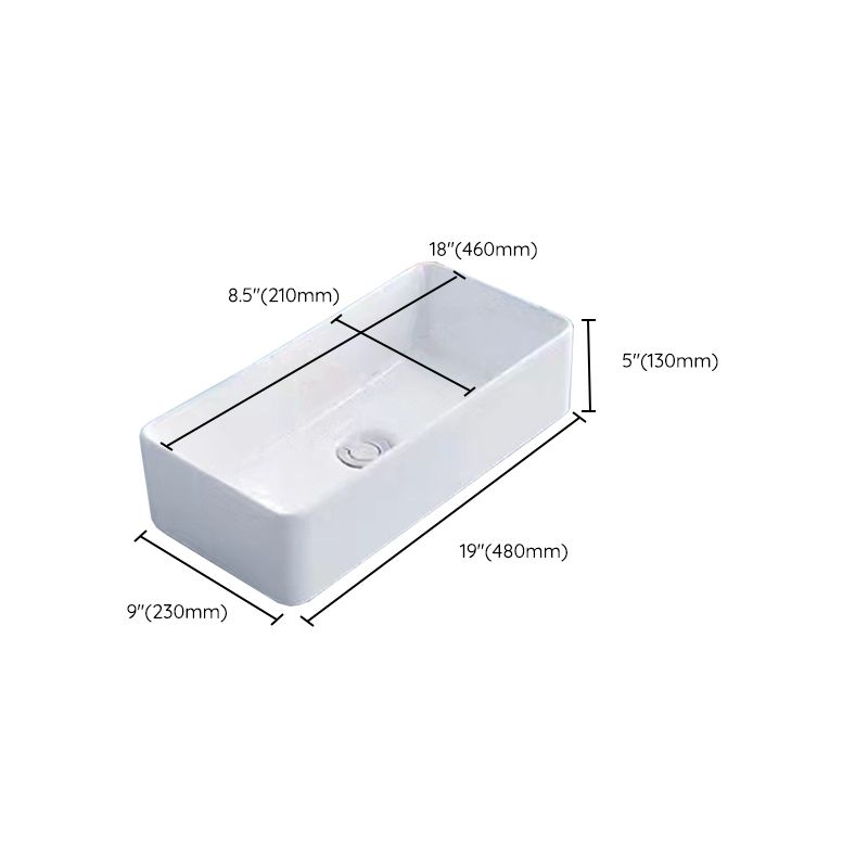 Modern Vessel Bathroom Sink Porcelain White Wash Stand for Bathroom