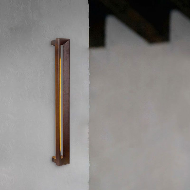 Élégant élégant élégant application murale en bois éclairage mural à LED en bois foncé pour la salle de bain de la salle d'étude