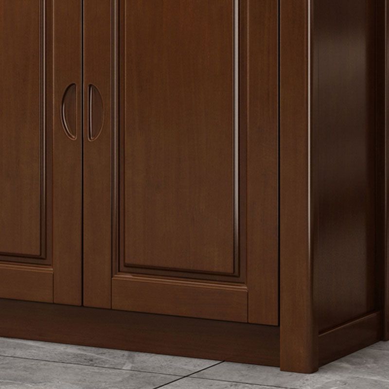 Solid Wood Shelves Included Modern Accent Cabinet for Living Room