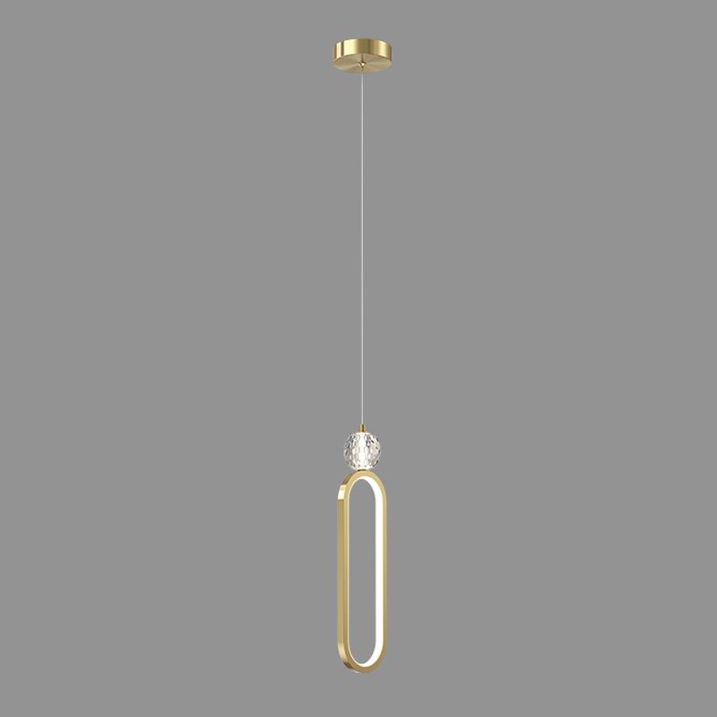 Gouden LED hangende lamp Geometrische minimalistische stijl kristalhangende hanglamp