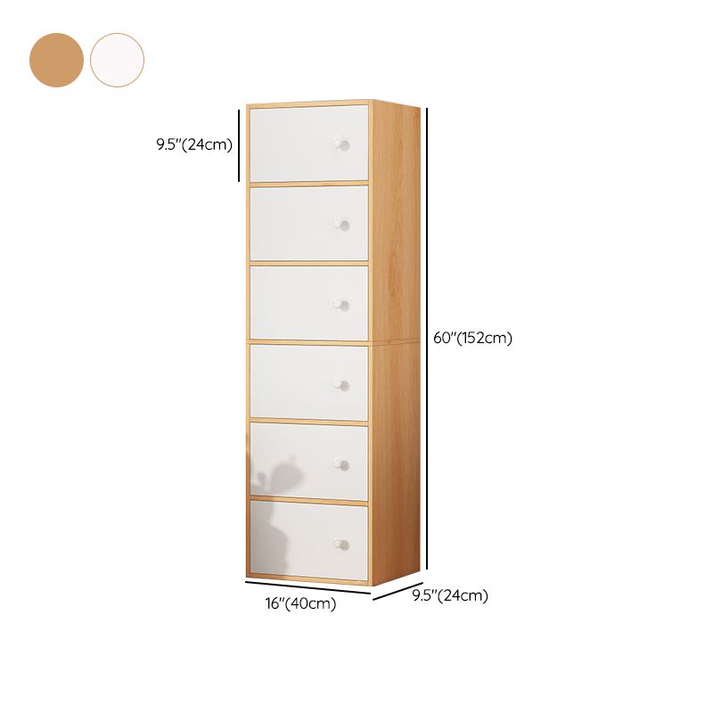 Minimalist Wooden Accent Cabinet Rectangle Storage Cabinet with Drawer
