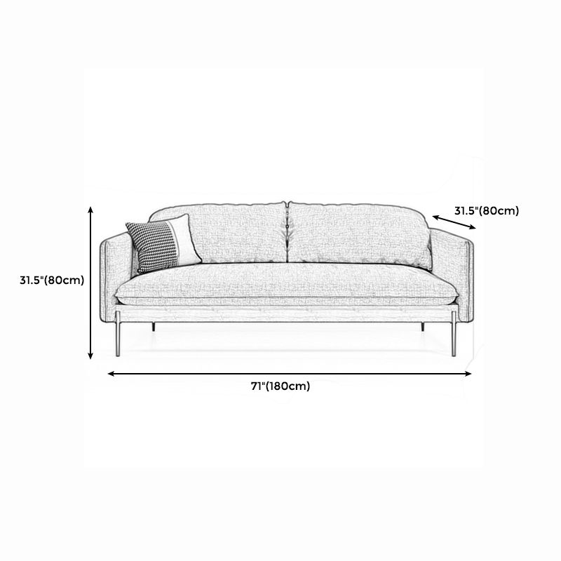 Cushions Square Arm Sofa Scandinavian 31.5" D x 31.5" H Linen Wooden Sofa