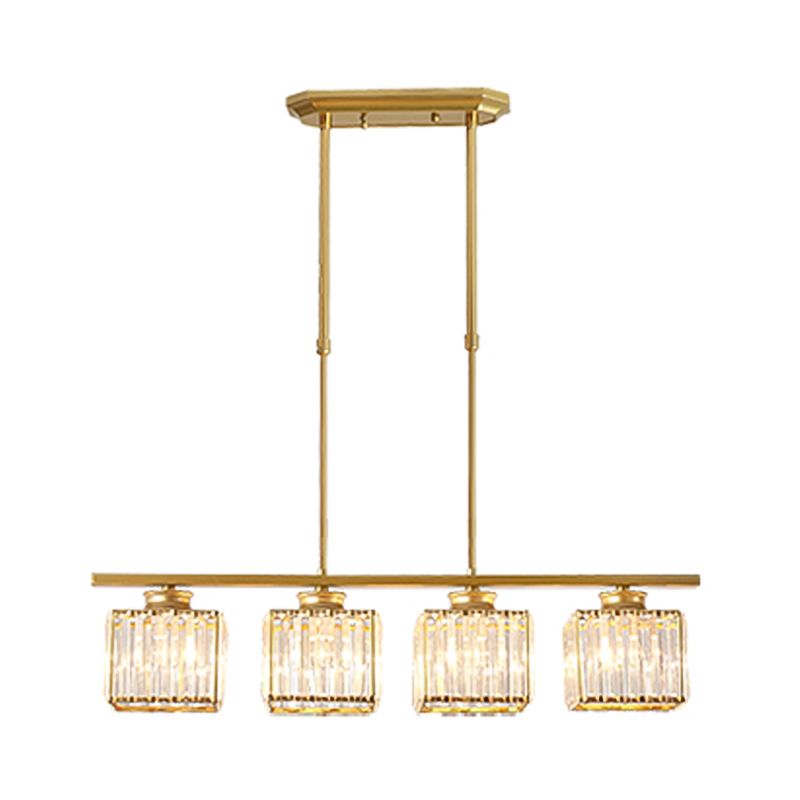 Éclairage de l'île géométrique Modernisme Crystal Chandelier Lightture pour salle à manger