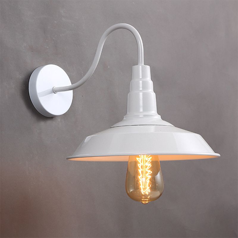 Industrial Metal 1 Light Wall Light with Gooseneck Arm for Stairs Pathway Farmhouse