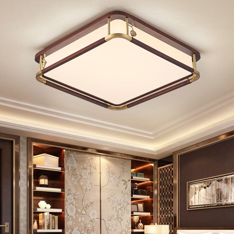 Modern Ceiling Light Wooden Flush Mount Light Fixture for Bedroom