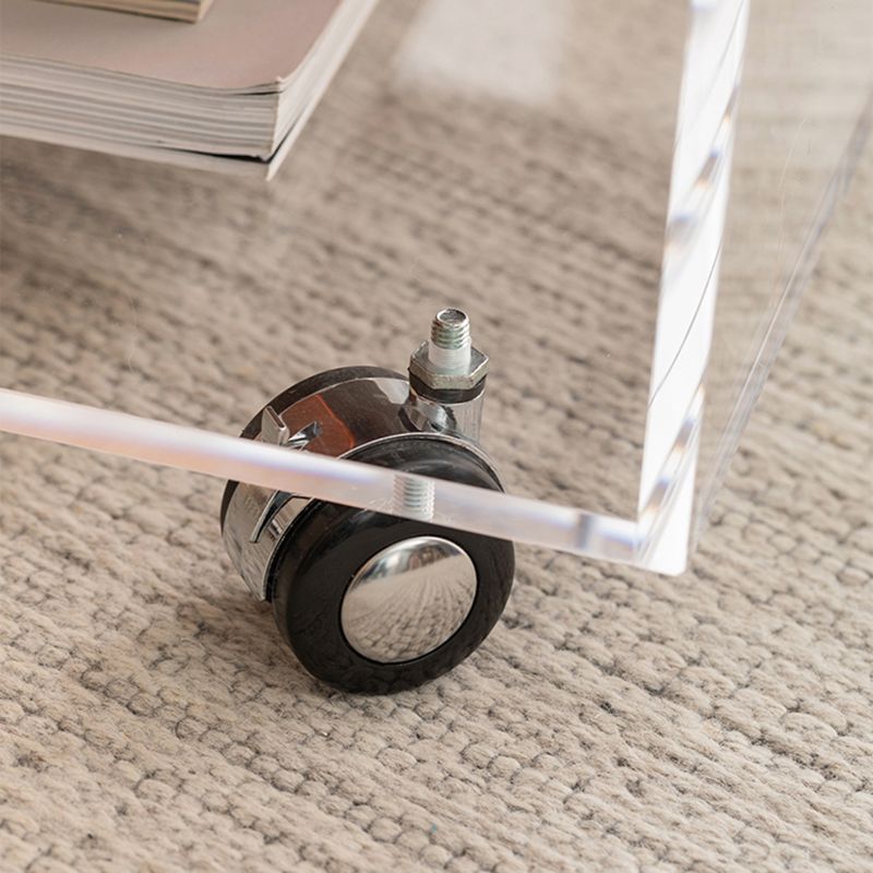 Square Shape Corner Table Acrylic Contemporary Bedroom Side Table