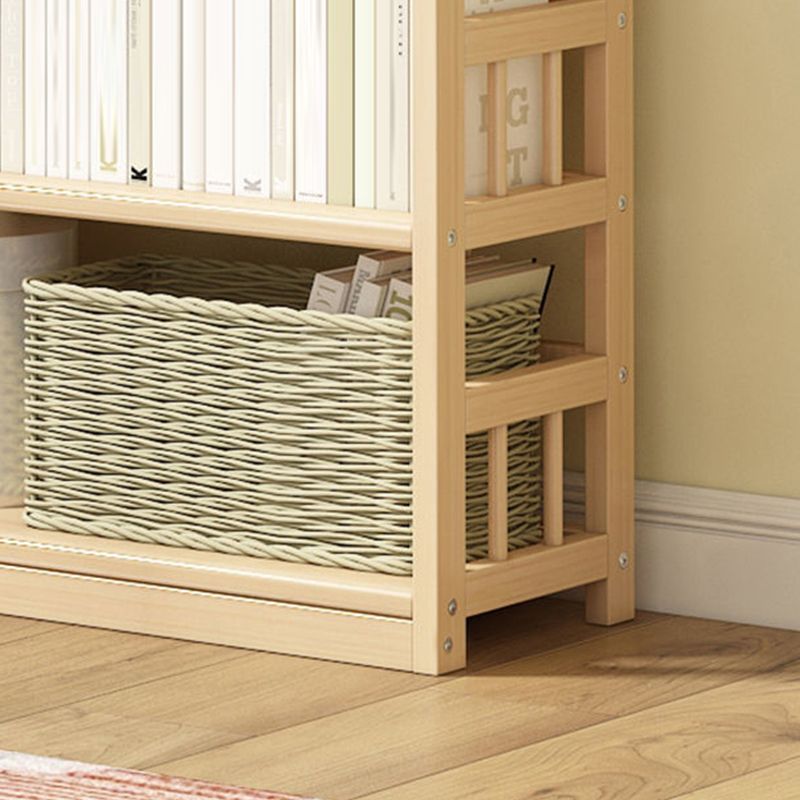 Contemporary Open Shelf Bookcase Wood Bookshelf with Shelves for Living Room