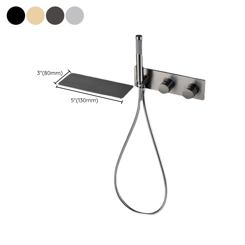 Bathroom Tub Spout Waterfall Wall Mounted Fixed Bathtub Faucet with Hose