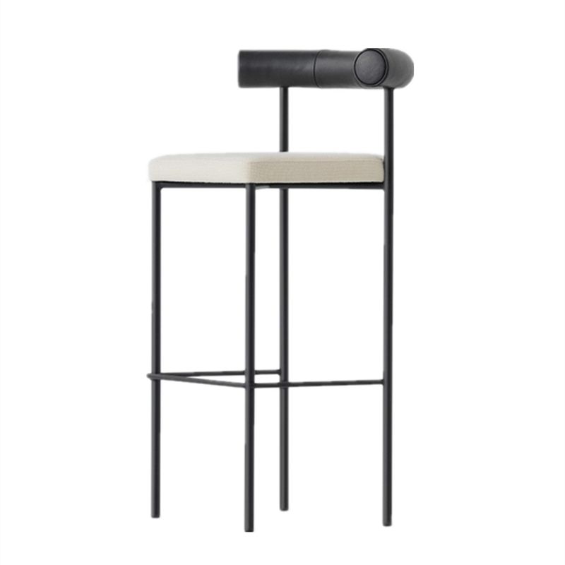 Industrial Style Stool Upholstered Bar Stools with Metal Base