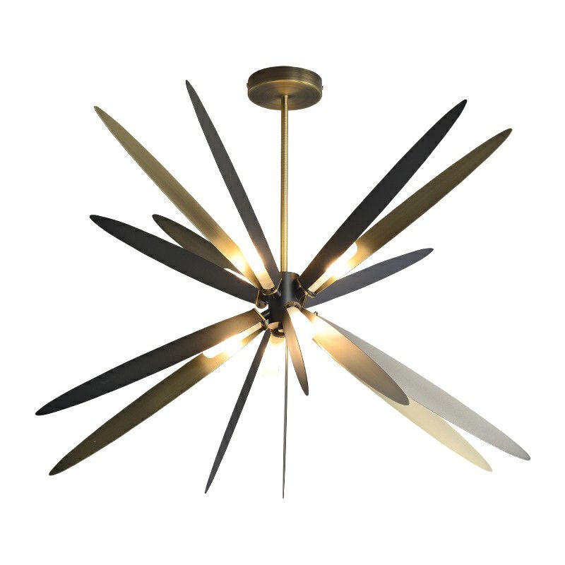 Metal Dragonfly Suspension Lamp Decorative 8 Bulbs Bronze Finish Chandelier for Dining Room