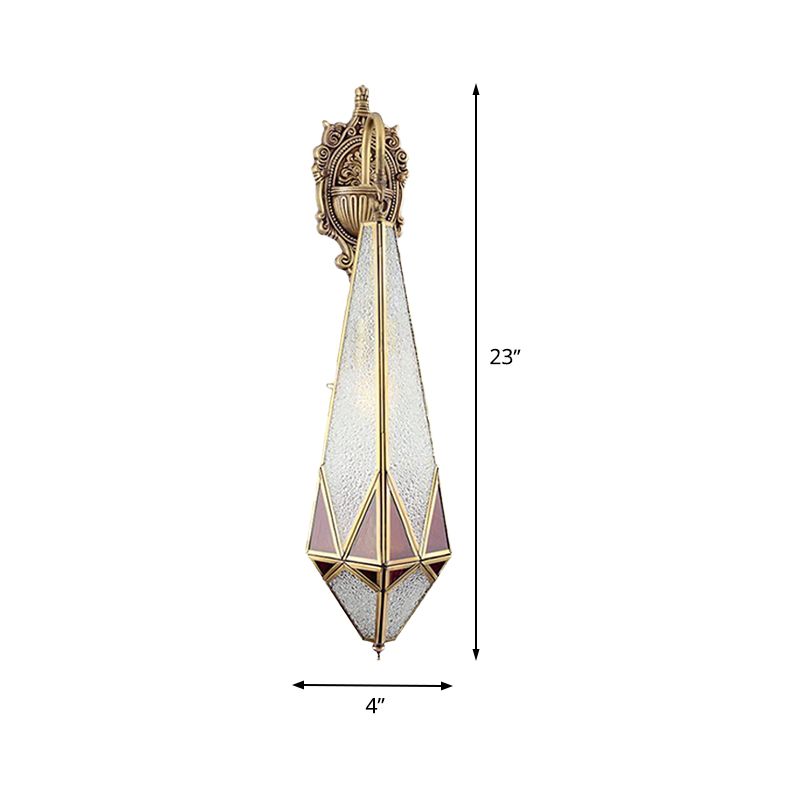 1 Kopfwasserglasleuchte traditionelle Arabische Messing -Diamant -Eckwandmontage, 4 "/6" breit