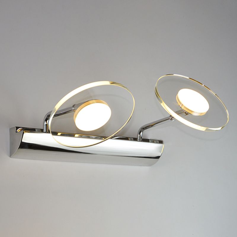 Modern Style Round LED Wall Lamps Clear Crystal Multi-Light Mirror Wall Lighting Ideas