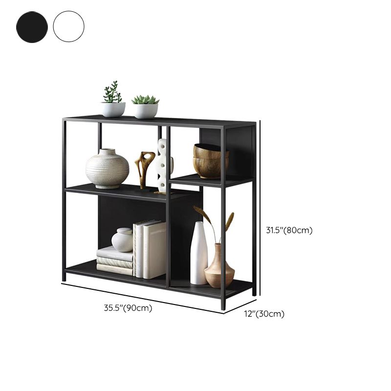 Horizontal Metal Bookcase Modern Open Back Bookshelf with Shelves
