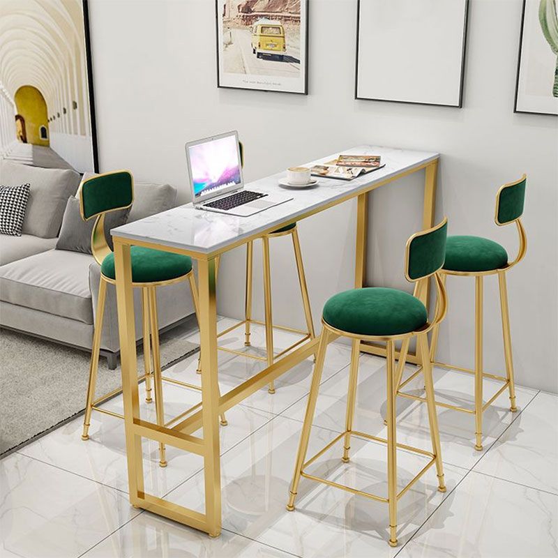 Glam Style Bar Set 1/2/3/5 Pieces Faux Marble Rectangle Counter Set