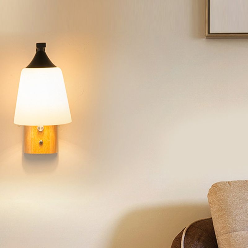Glass Wall Light Fixture Modern Style Wall Lamp for Living Room