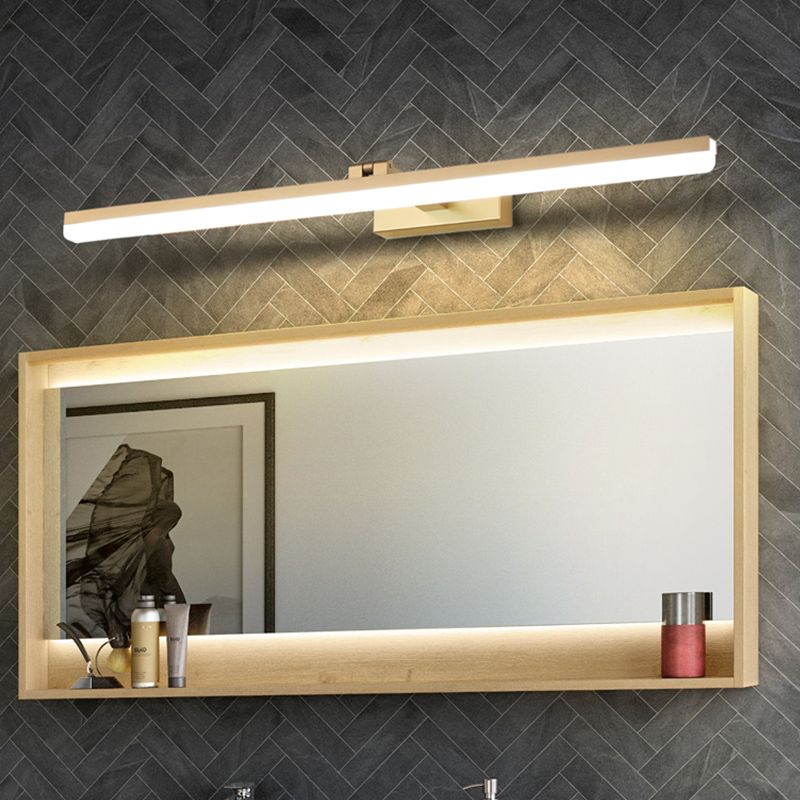 Metal Linear Shape Mirror Wall Light Modern Style 1 Light Mirror Wall Mount Light