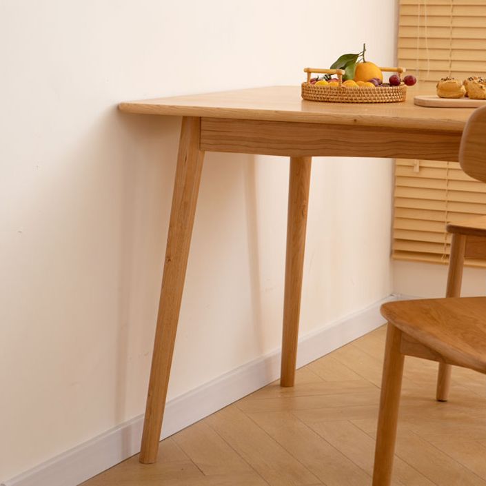 Oak Solid Wood Dining Table Simple Style Rectangle Dining Site Table with 4 Legs