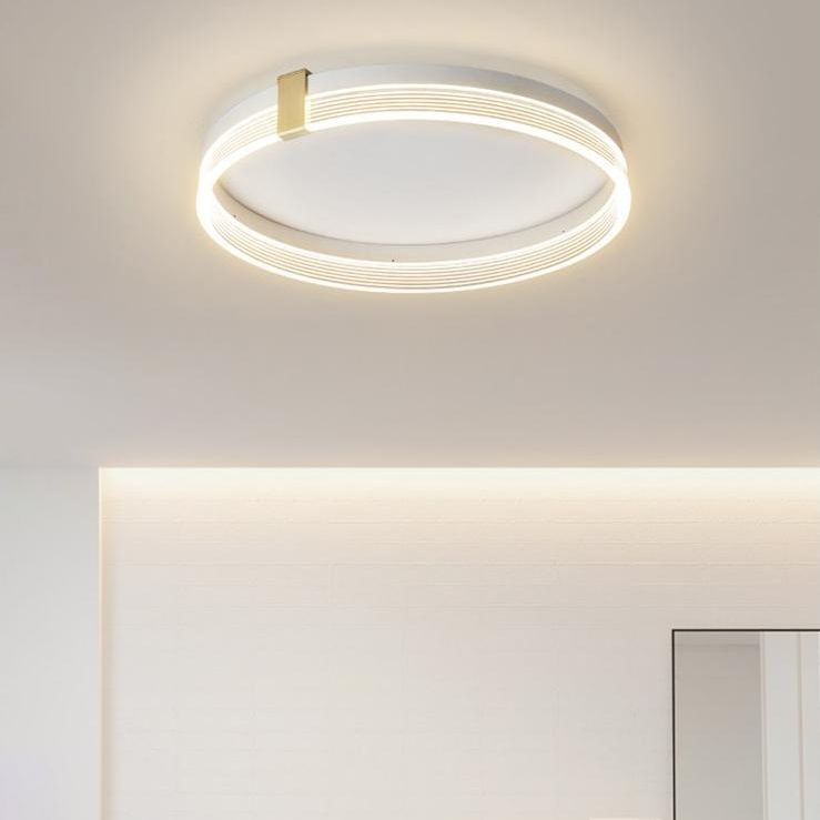 Contemporary Circular Ceiling Light Sconce Metal 1 Light Flush Mount