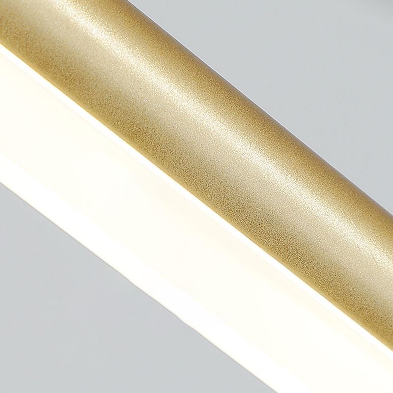 Modern Metal Island Light Linear 1-Head Restaurant Hanging Lamp with Acrylic Shade