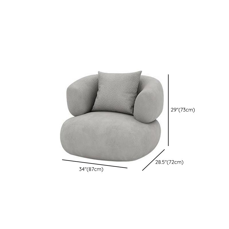 Contemporary Curved Loveseat Solid Color Tight Back Settee for Living Room