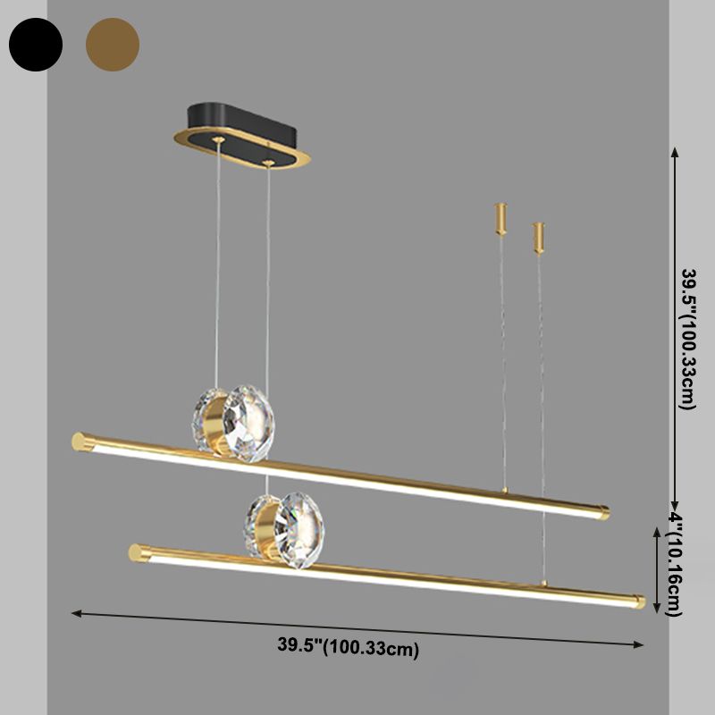 Linear Island Lights Contemporary Metal Island Lighting Fixture for Kitchen