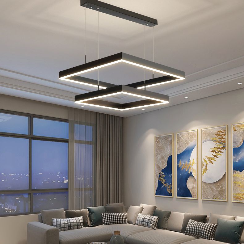 Simplicité postmoderne Sanared Chandelier Pendant Light Light Acrylique Suspension Pendante Pendre pour le salon