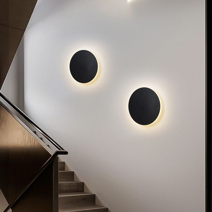 Round Disc Wall Light Sconces Modern Minimalist Style Acrylic 1 Light Sconces