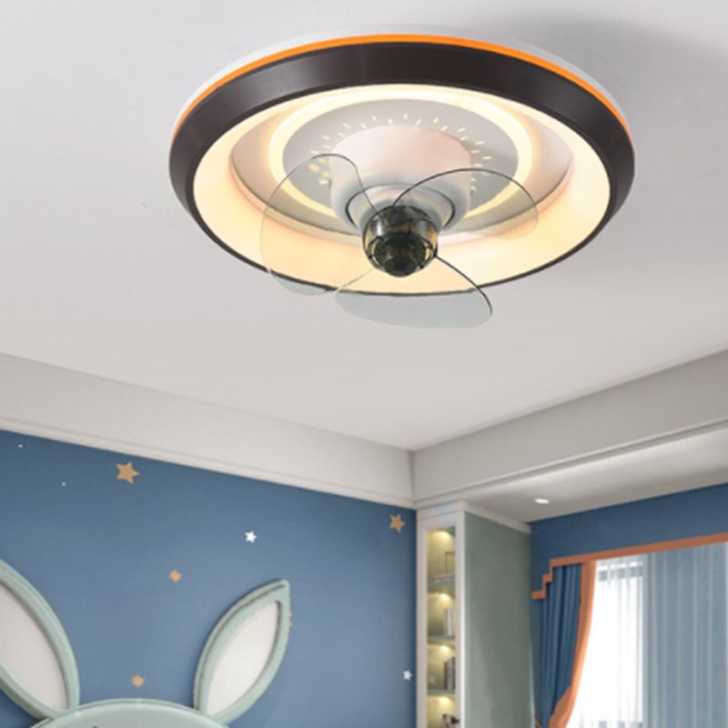3-Blade Ceiling Fan Contemporary Polish Finish Fan with Light for Dining Room