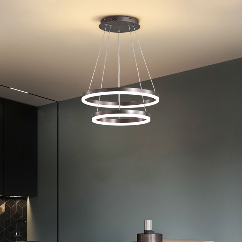 Zeitgenössische mehrschichtige Deckenhänge hängendes leichte geometrische Deckenleuchte für Esszimmer