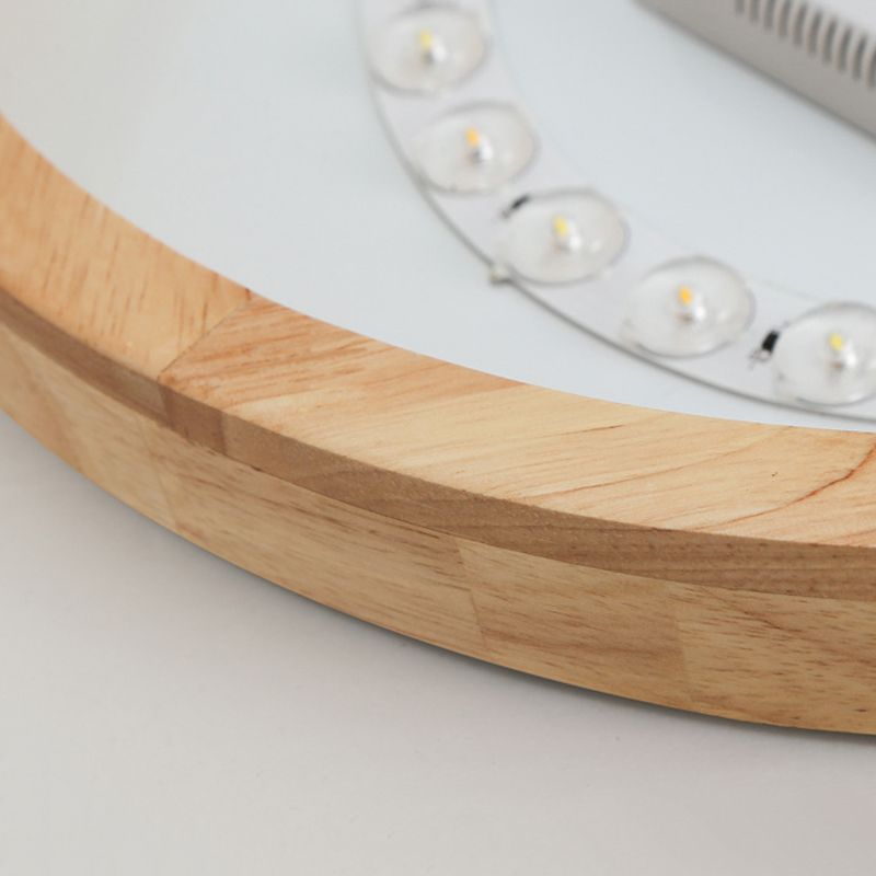 Round Light Suspension Pendant Modern Simple Wood Hanging Lights for Restaurant